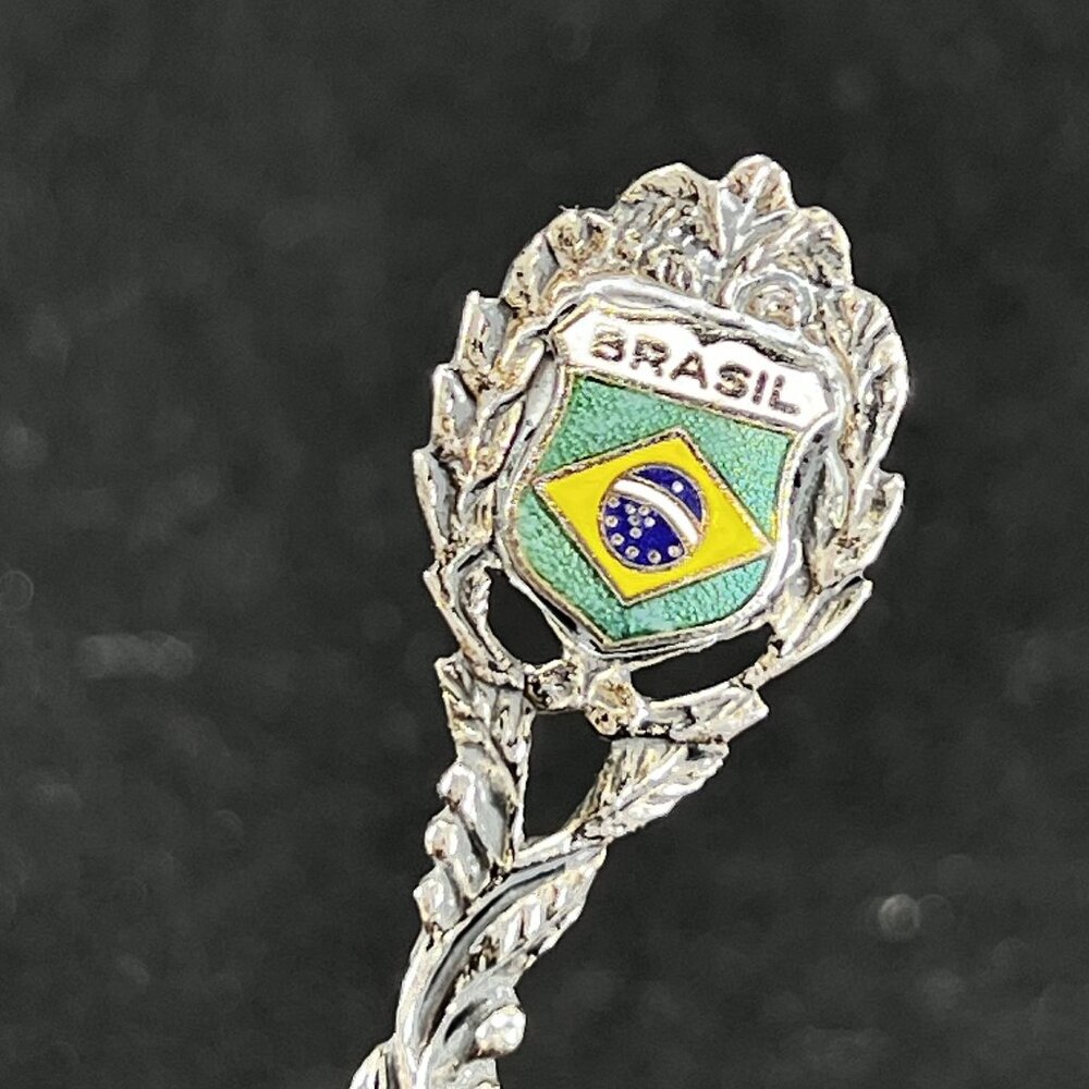 Set Of 10 Vtg Collectible Souvenir Spoons Enamel Shields Crest Europe So America - Picture 16 of 16